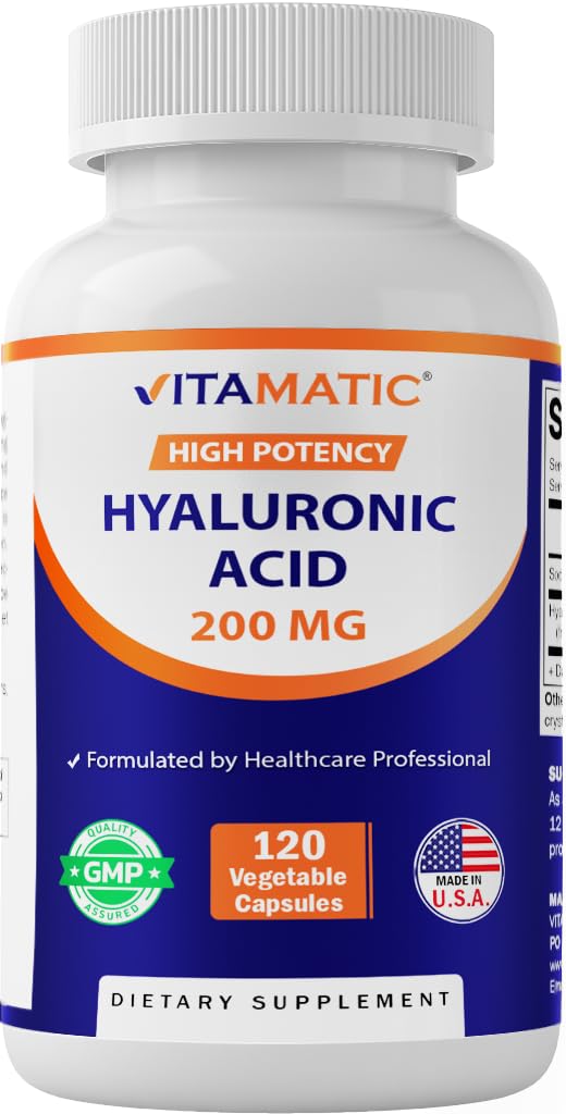 Vitamin Hyaluronic Acid Suplemen 200mg - Mendukung Jaringan Sehat dan Joints - Kemungkinannya Muda Sehat Skin - 120 Capsules
