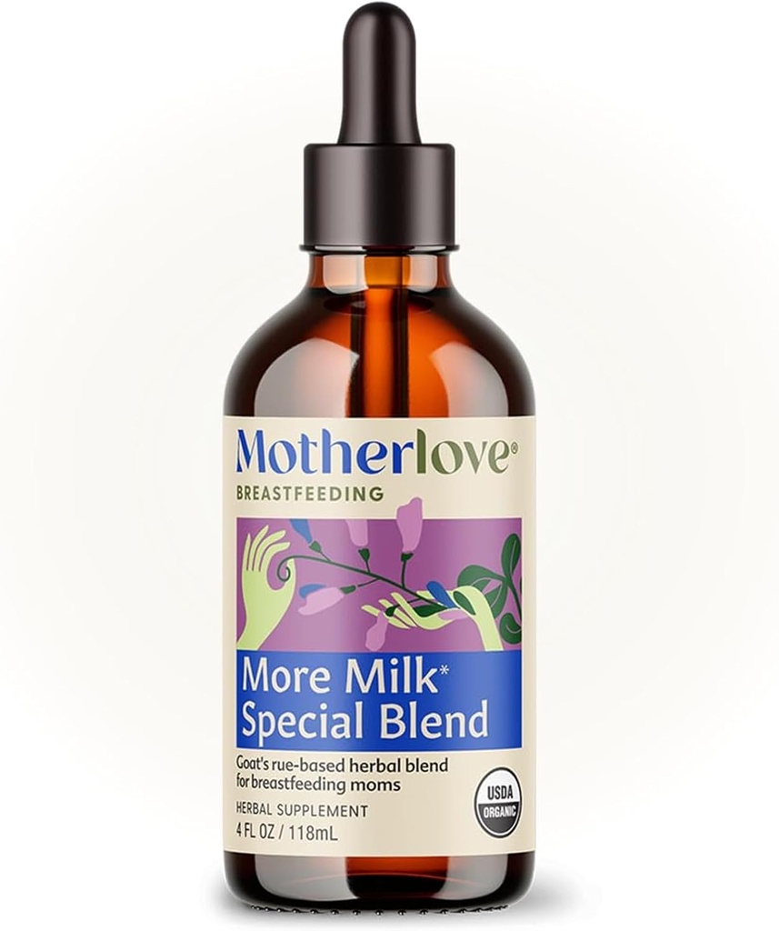 Motherlove More Milk Special Blend Tincture (4 oz Value Size) Herbal Lactation Rue to Build Breast Tist & Duss Breast Milk Supply - USDA Cerdened Organik, Vegan, Soy- Free