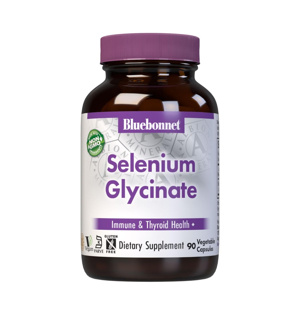 Bluebonnet Nutlection Albion Selenium Glycinate, Imune Health *, Thyroid Health *, Soy-Free, Gluten- Free, Non-GMO, Kosher Certified, Dairy- Free, Vegan, 90 Vegetable Capsules, 90 Pegawai