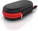AGOZ Asthma Inhaler Travel Case Pouch Cover, Inhaler Holder with Zipper Cloure and Wrist Strap (Black / Red)