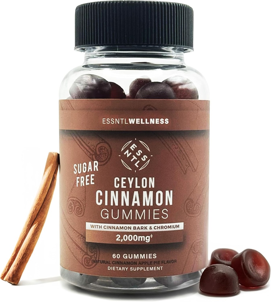 Ceylon Cinnamon Sugar- Bebas Gummies - 120ct 124; 2000mg Per Serving £124; Antioksidant & Gabungan Dukungan 124; Delicious Apple Pie Flavor 124; Vegan & Gluten- Free Cinnamon Suplemen