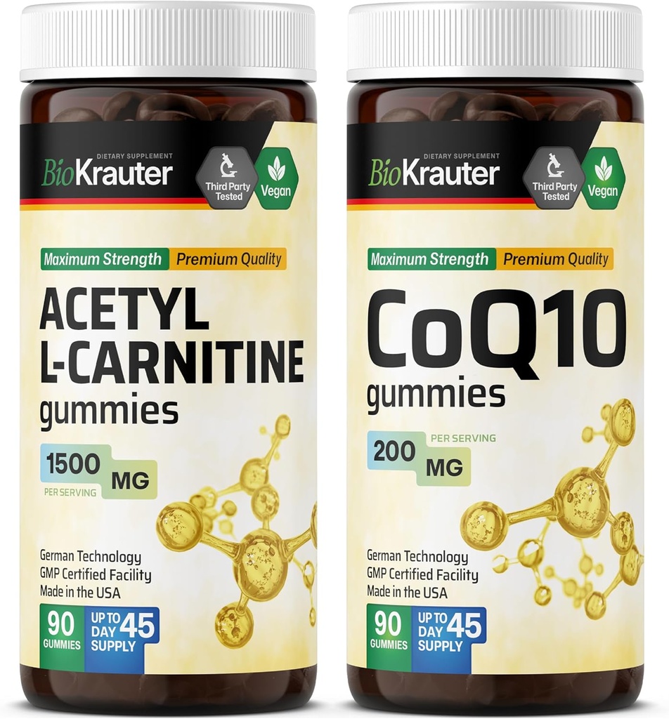 BIO KRAUTER Acetyl L- Carnitine 90 Gummies & CoQ10 90 Gummies