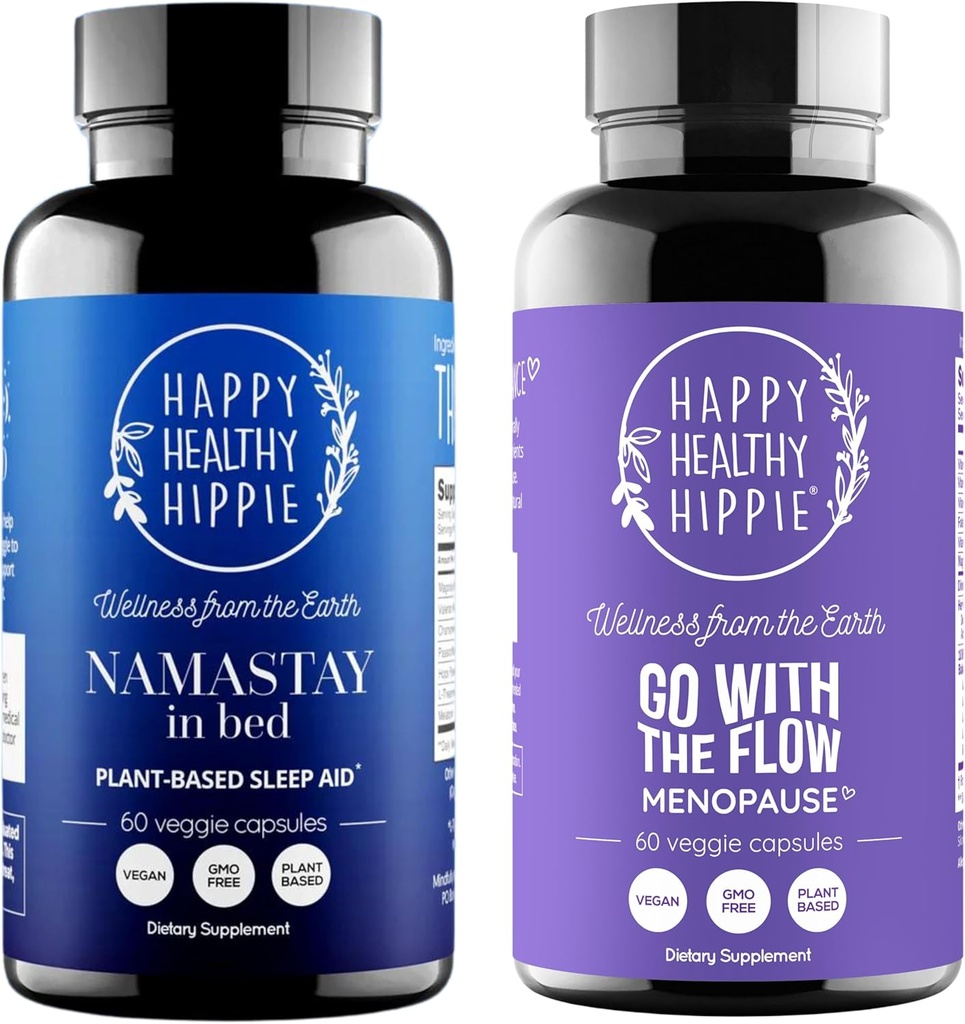 Hippie Bahagia Sehat Pergi dengan Dukungan Menopause Aliran & Suplemen Tidur Alam