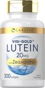 Carlyle Lutein dan Nonxanthin 20mg 124; 300 Softgeels 12.4; Eye Health Vitamin 126; Non-GMO & Gluten Free Supplemen