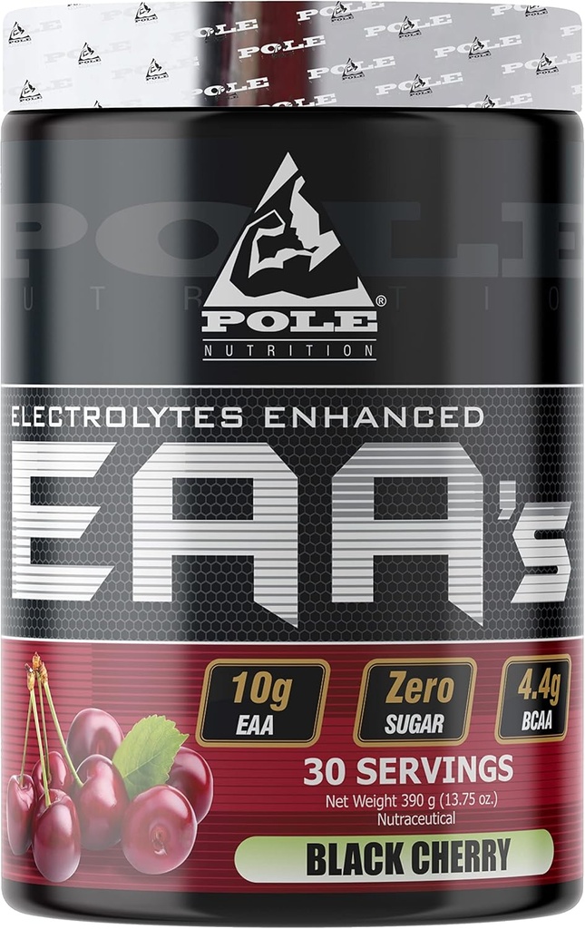 EAA Electrolytes Enhanced 124; Zero Sugar, Flavared 124; 390 Gram 30 Servings (Black Cherry)