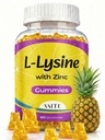 L Lysine Gummies 100mg with Zinc - Support Skin, Lip, Vegan, Gluten Free, 60 Chewable L- Lysine for Dewasa, Vitamin Tissuls Health & Imune System, Amino Acid & Complex Suplemen, Non-GMO