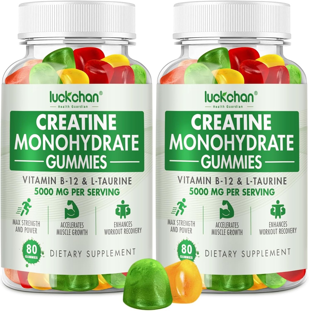 Creatine Monohydrate Gummies 5000mg for Men & Women - Creatine for Women - Chewables Creatine Monohydrate for Muscle Strength, Muscle Builder, Energy Boost, 160 Count Pre- Workout Suplemen