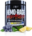 Nutrex Research Hemo- Rage Extreme High Stim Pre Workout Powder 124; Insane Lasting Energy, Focus, Endurance & Pump Booster Pretraining Supplemen 124; Blueberry Lemonade 30 Servings