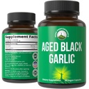 Peak Performance Aged Black Garlic Capsules. Pil Ekstraksi Odorless Murni Vegan Raw Pil untuk Kolesterol, dan Suplai Imune dari Bulb Garlic dengan S-Allyl Cysteine dan Antioksidan