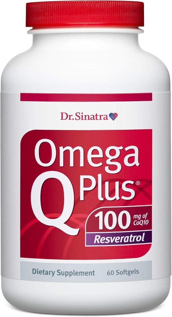 Dr. Sinatra Omega Q Plus 100 Resveratrol - Omega-3 Support Heart Health and provides Antioksidant Power dengan 100mg dari CoQ10 dan Resveratrol (60 softgels)