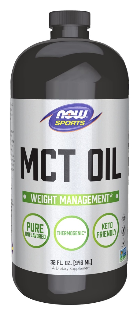 NOW Foods Sports Nutition, MCT (Medium-chain trigliserides) Oil 14 g, Weight Management, Liquid, 32- Ounce