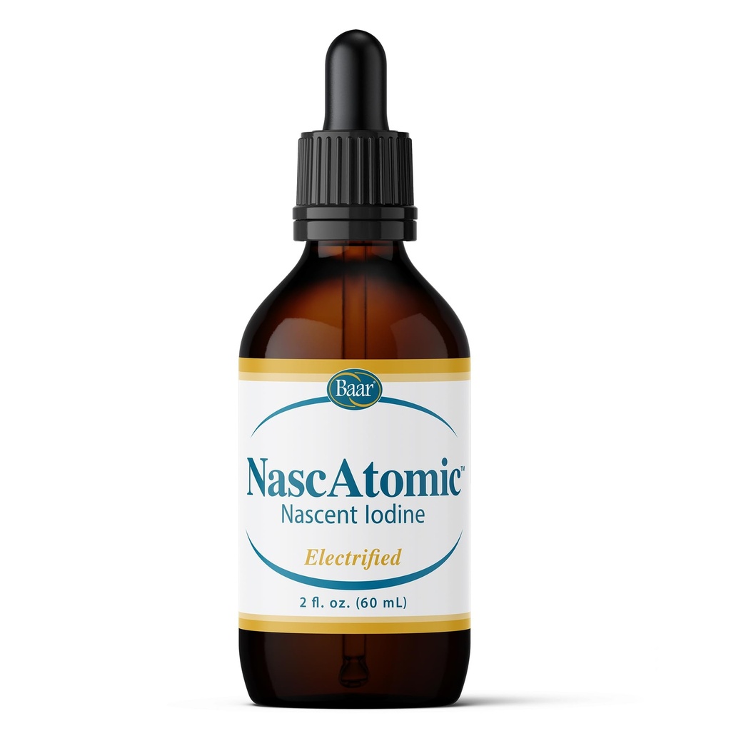 BAAR NascAMOic Electrified Nascent Iodin Liquid Drops, Sungs 2% Formula for Energy, Vitalitas, Metabolisme Boost, Detox, Dukungan Imune, Mental Clarity & Thyroid Kesehatan, 2 fl oz (Paket 1)