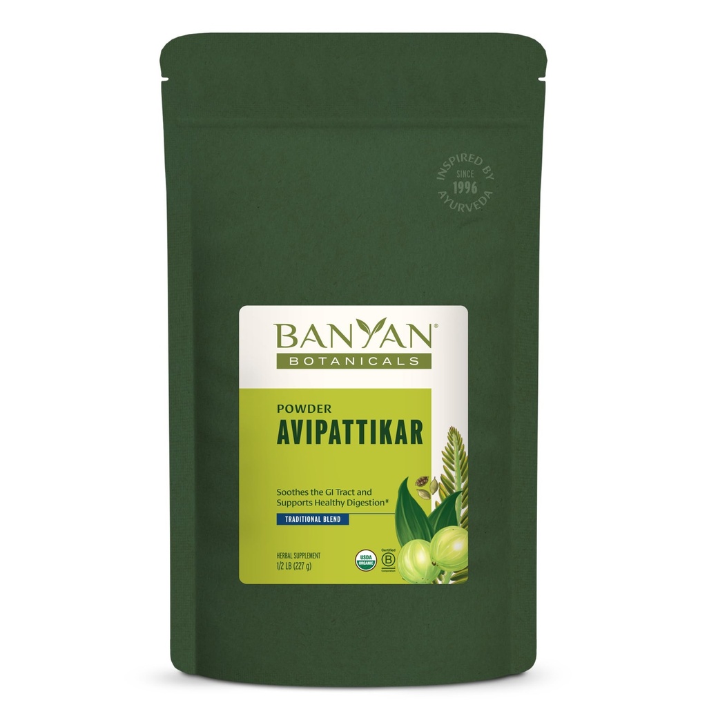 Banyan Botanicals Avipattikar Powder - Powder Terdistribusi Organik dengan Ginger, Cardamom & Vidanga - Menyediakan Keseimbangan Perut Sehat * - ½ lb.