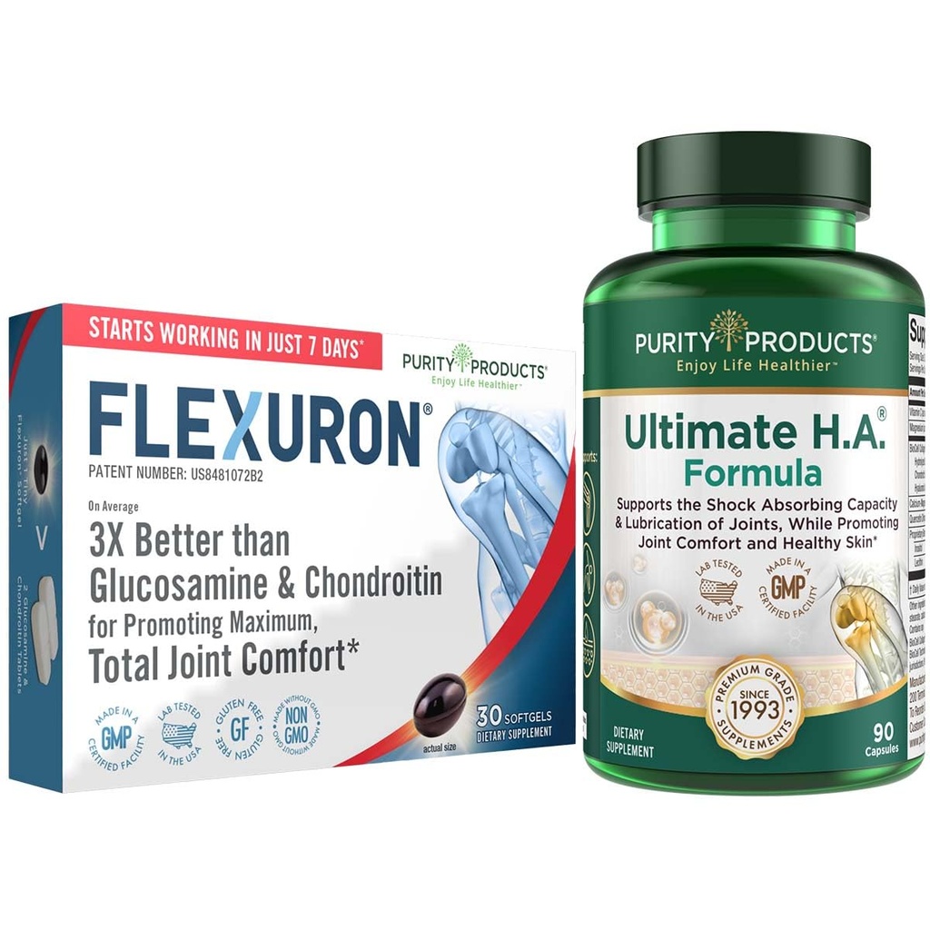 Created Flexuron Joint Formula + Ultimate HA Flexuron (Krill Oil, Low Molecular Weight Wadalon Acid, Astaxanthin)