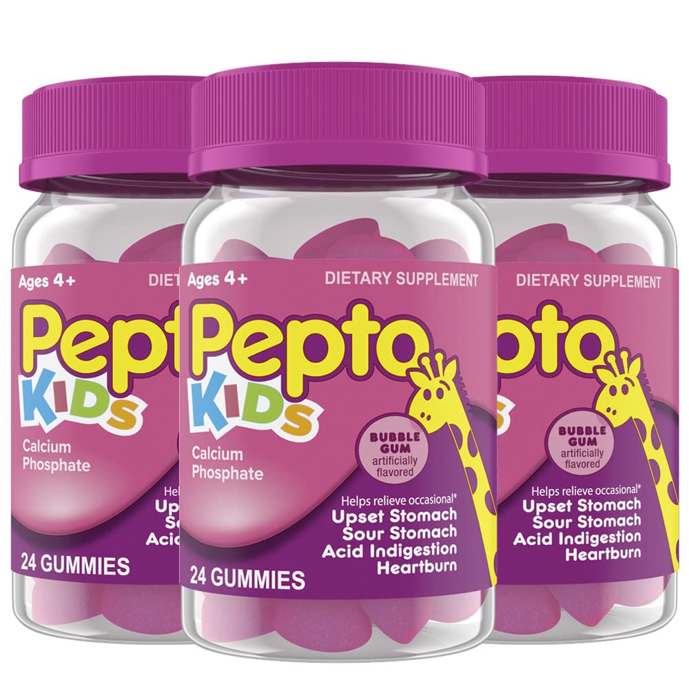 Gummies Anak-Anak, Membantu MembebaskanOccational Upset Stomach, Internation Acid, Shour dan Heartburn, 72 Total (3 Paket 24)