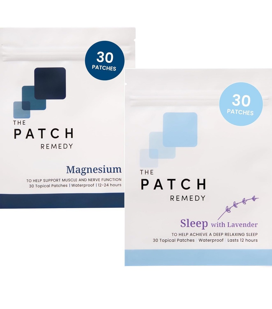 Patch Remedy Sleep & Recovery Bundle - (60 Patch) Esceous Evency Relaxation & Muscle Recovery Kit dengan Sleep Lavender Patch & Magnesium Glycinate Patch