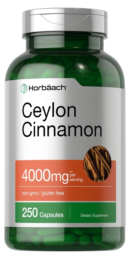 Horbach Ceylon Cinsules Capsules 4000mg 124; 250 Count 124; Non-GMO, Gluten Free