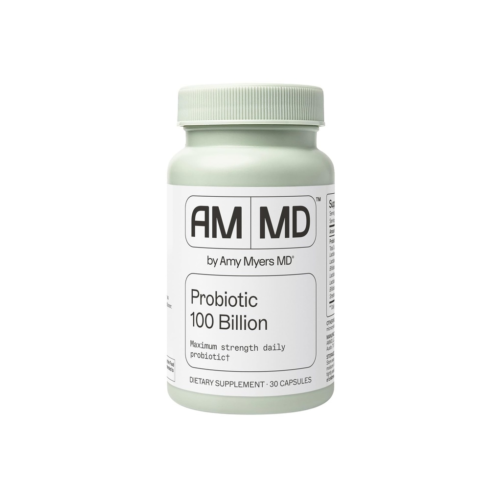 Amy Myers Probiotic Capsules 100 Milyar - Maximum Power Daily Probiotic - Gistrointestinal Suplemen Kesehatan - Hamble & Ammune Support