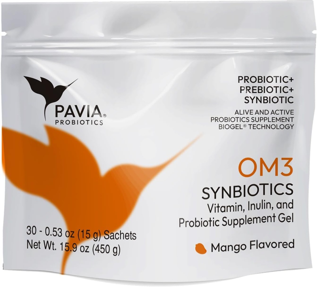 XAVIAX Probiotic Gel dengan Omega 3: 124; Dukungan Ammune Supplemen 124; Mango Flavor 124; untuk Melindungi The Immune System, Membuktikan konsentrasi memori 124; 30 amplop