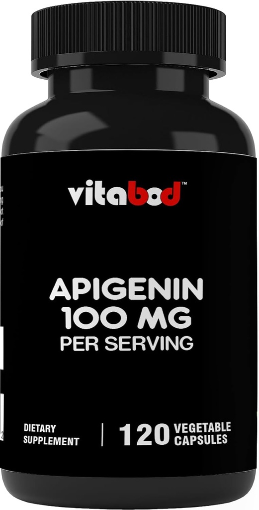 Apigenin 100mg per Serving - 120 Vegetable Capsules - Ekstrak Tanaman Raw dari Chamomile Flower - Non Habit Forming - Aktif Bioflavonoid & Antioksidants