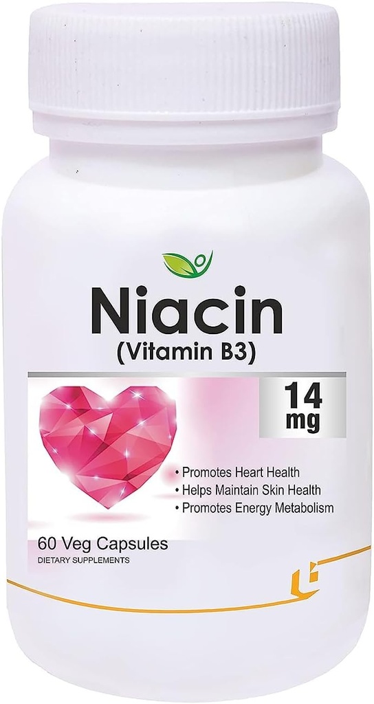 Nutraceuticals Niacin 14mg Vitamin B3 dengan Inositol 50mg Suplemen - 60 Veg Capsules