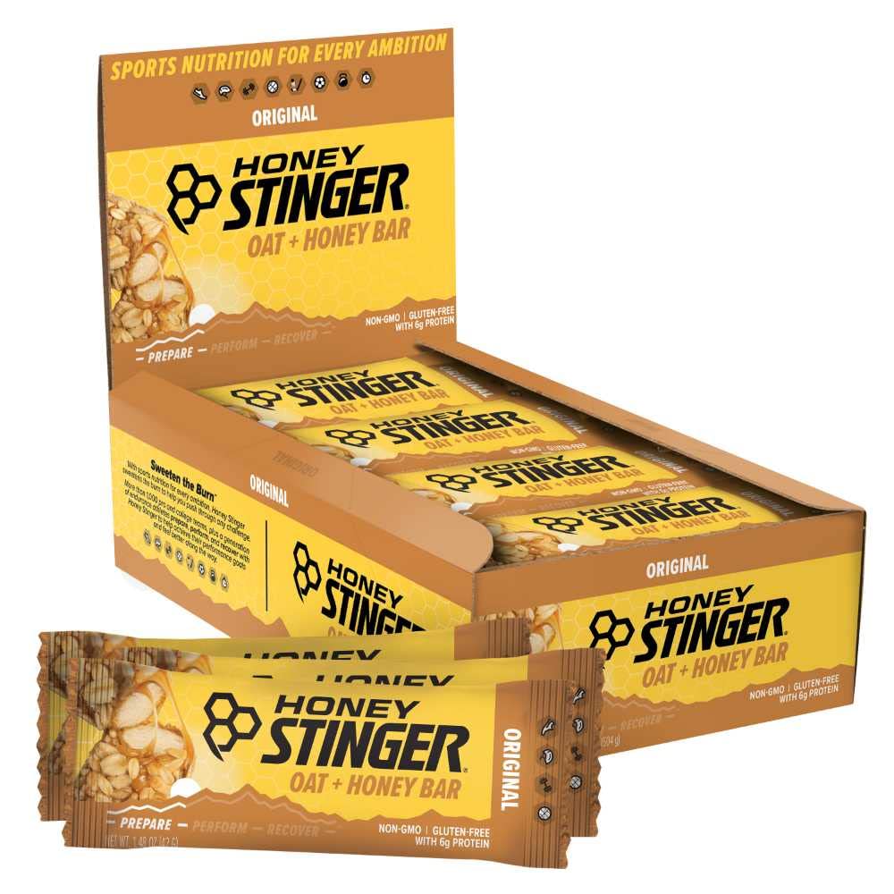 Honey Stinger Oat + Honey Bar, Original, Energy Packed Food to Prepared for Exercise, Endurance and Performance, Snack Snack Olahraga, Pre- Workout, Protein, Gluten Free, Box of 12