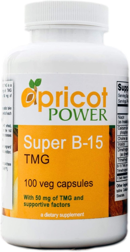Daya Aprikot Super B-15 Acid Pangamik Non Toxic - Oksigen Kesehatan Tingkat & Energi - 100 Poda Veg