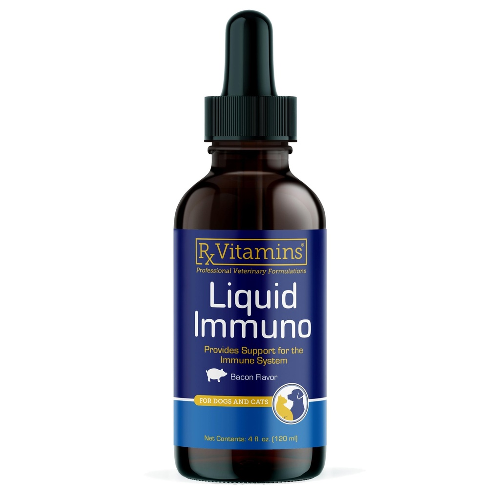 Rx Vitamin Liquid Immuno Dog & Cat Imune Support - Reishi Mushroom for Dogs & Cats Plus L-Lysine - Ideal Eye Suplemen Inginity Booster untuk Pets - 4 oz