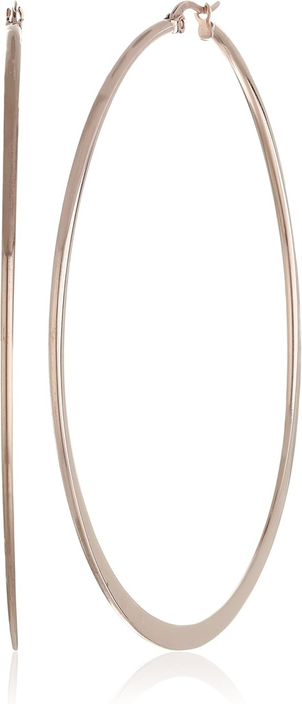 Esensial Gold Plated atau Stainless Steel Flattened Hoop Earrings