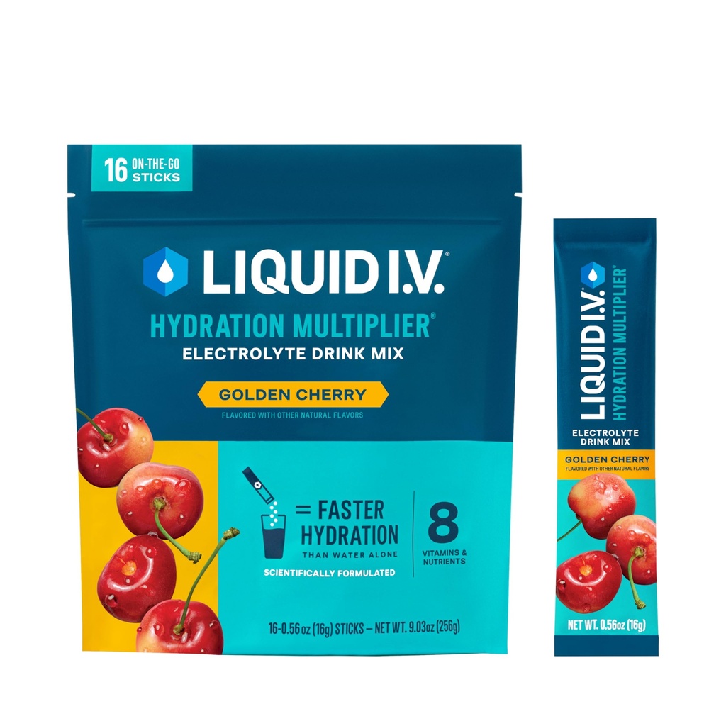 Cairan I.V. ® Hidration Multiplier - Golden Cherry 124; Electrolyte Powder Drink Mix 124; 1 Pack (16 Servis)