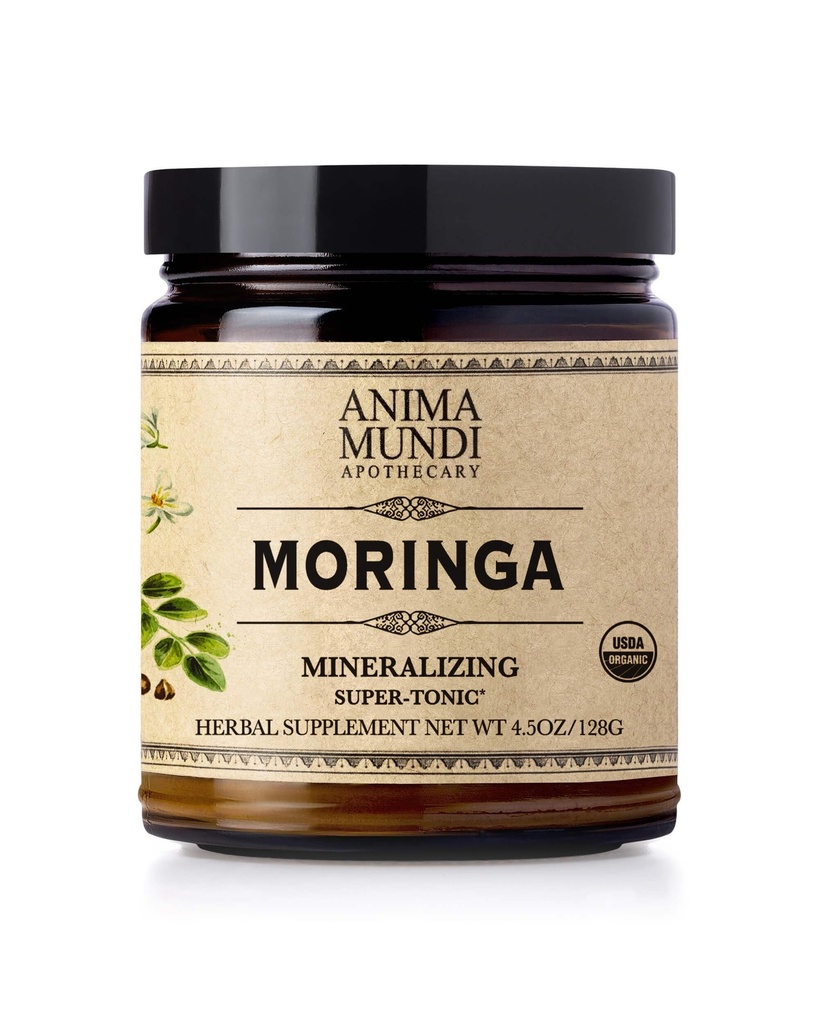 Anima Mundi Apothecary Moringa Powder - Pure Organic Rainforest Superfood - Support Energi, Natural & Non- GMO Green Powder (6oz / 170g)