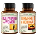 Vimerson Health Women 's Multivitamin & Turmeric Moringa Supplement for Imune Dupport, Energy, Mood, Hair, Skin, Nails, Joints and Ditraffic.