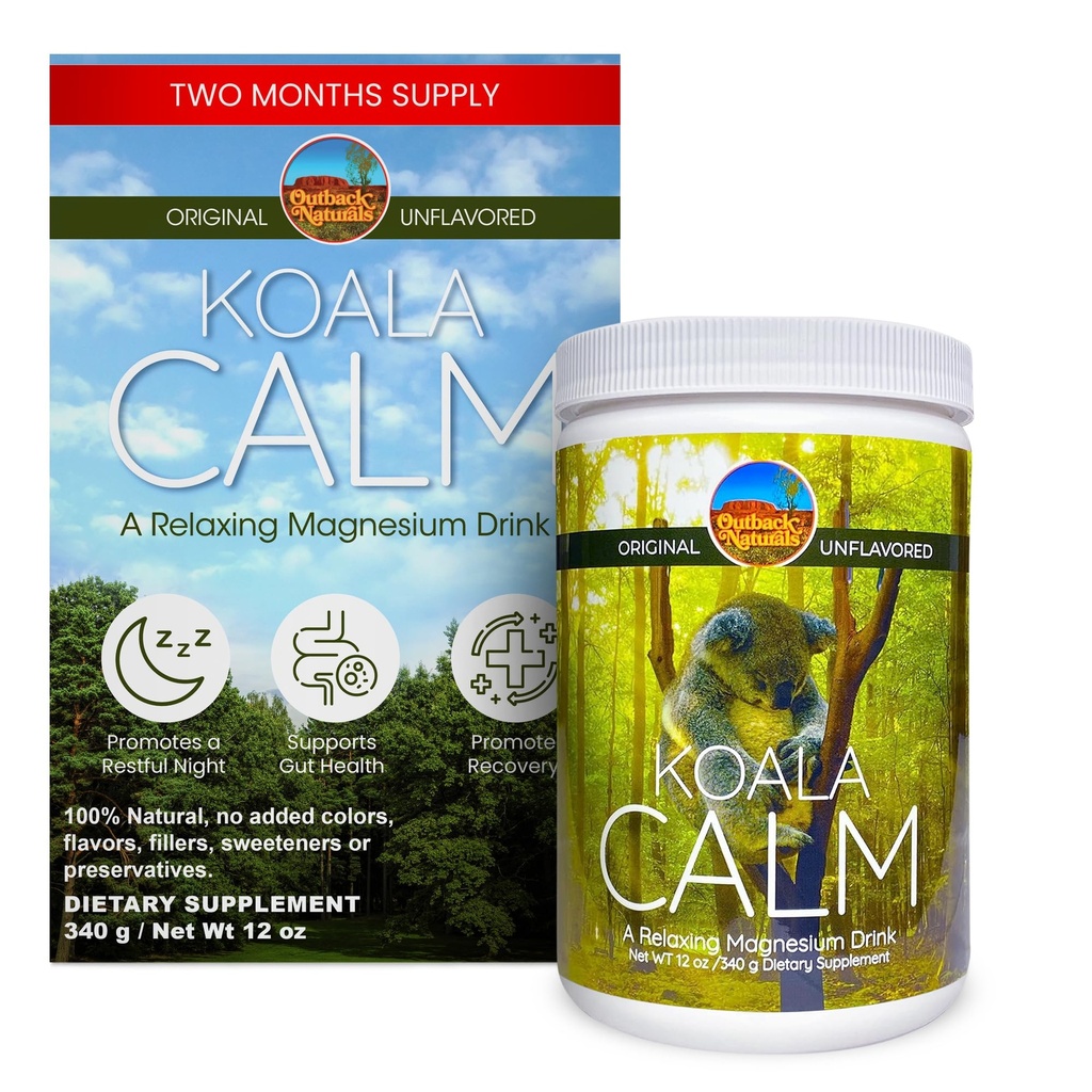 Calm Magnesium Powder - 400mg Pure Magnesium Citrate Minum Mix untuk Relaksasi, Dukungan Tidur & Relief Otot, Tanpa Rasa