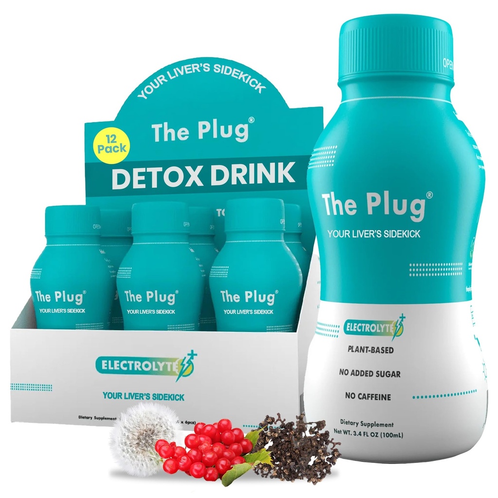 The Plug Liver Cleanse Detox & Repair Electrolytes Organic Herbal Liquid Detoxafy Body Plants Suppport W8e Natural Health Hydrate Sports Energy Shots Minemenal Vitamin