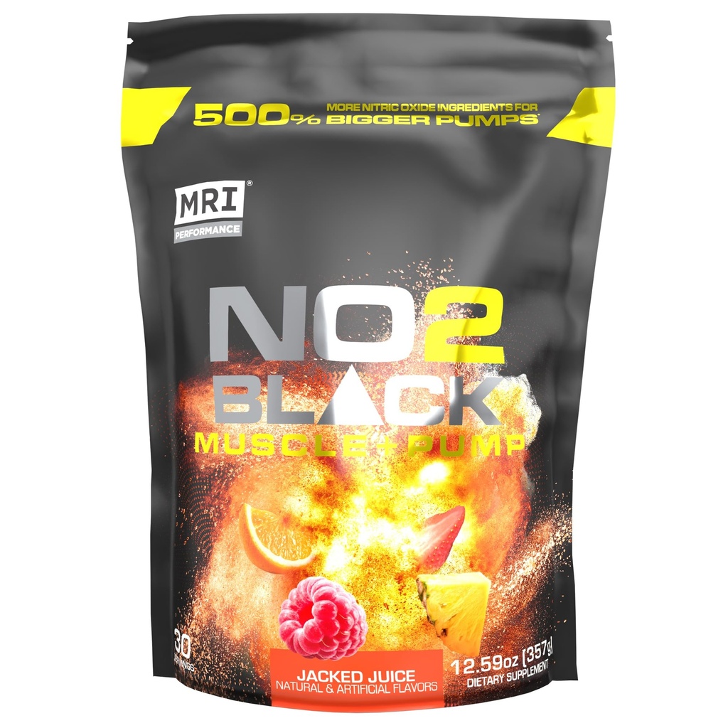 MRI NO2 Black Nitric Oxide Supplement for Pump, Muscle Growth, Vasculity & Energy - Powerful Prem- Free Prescore dengan Citrulline (30 Servings) (Juice Jucked)