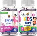SUNNY SAM Iron Gummies for Kids & Dewats - Iron Vitamin with Vitamin C, 10mg per Serving - Iron Chewable Fruit Gummy for Imune Dupport Red Blood Cell Production