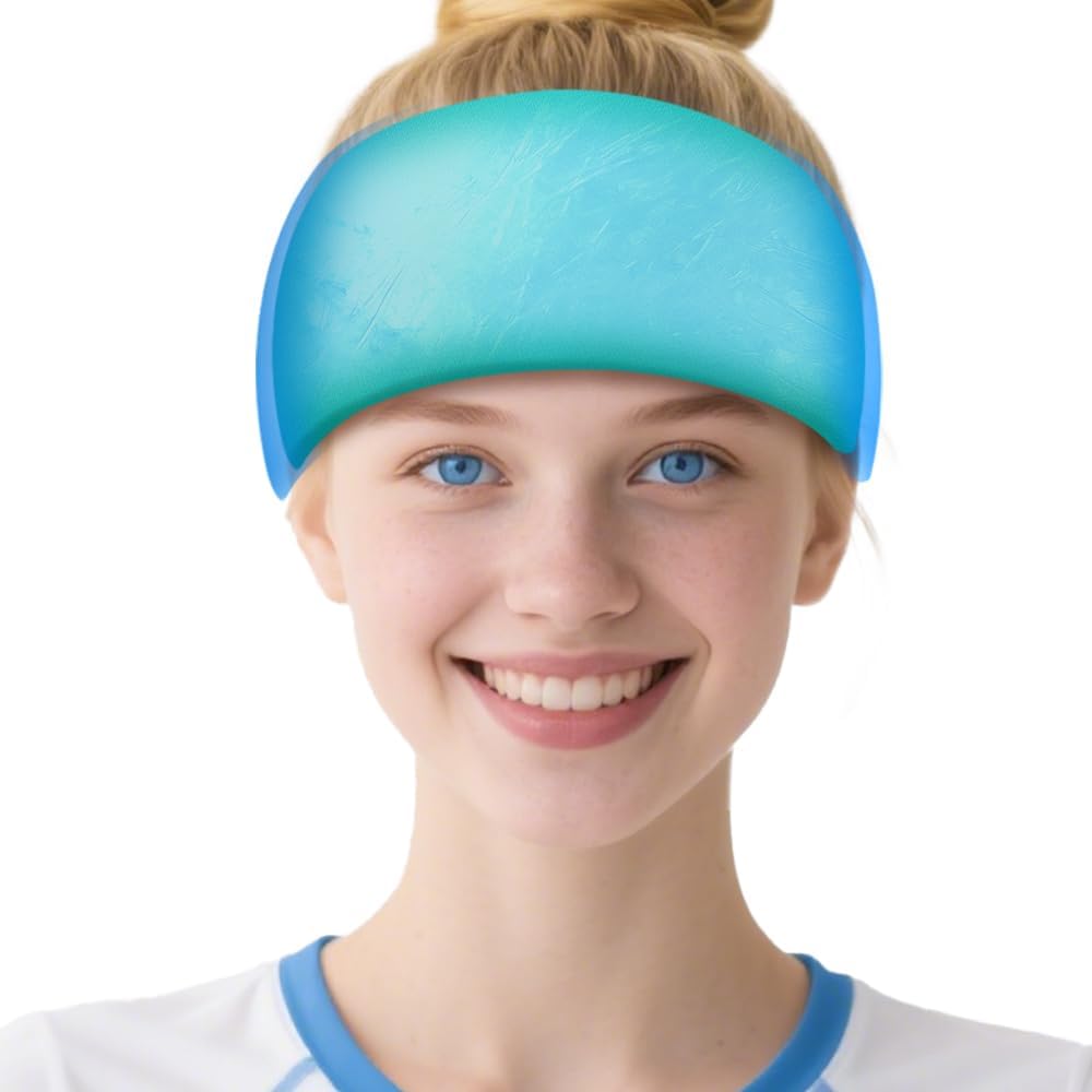 Cap Relief Migraine, Kepala Es Sakit Kepala Topi Migraine, Kompresi Dingin Wajah Mabuk untuk Ketegangan, Mata Puffy, Stress, Sinus, Biru Es