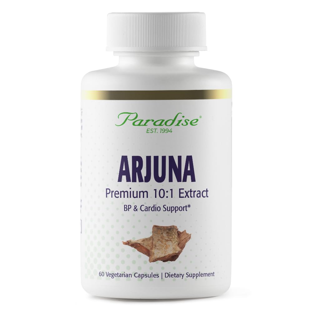 Paradise Herbs Arjuna, Dukungan Kardiovaskular, Pemeliharaan Tekanan Darah, Kesehatan Jantung, Suplemen Antioksidant, Vegan, Bukan-GMO, Gluten Bebas, 60 Vegetarian Capsules