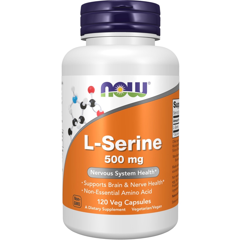 Suplemen NOW, L-Serine 500 mg, Nervous System Health, 120 Veg Capsules
