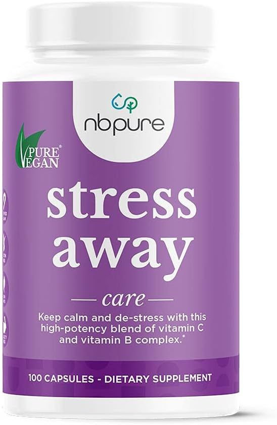 nbpure Stress Away Alll-Natural Stress Management Kapsul, 100 Cacah
