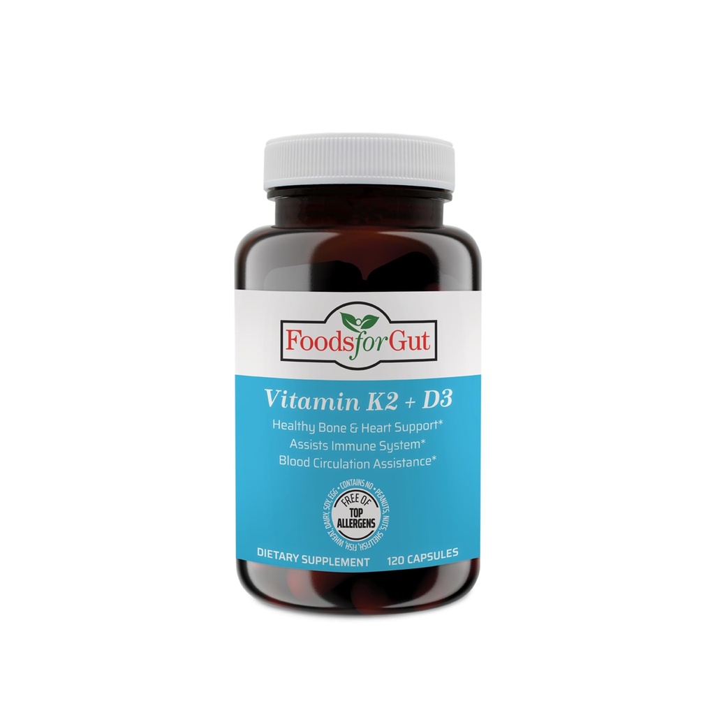 Vitamin K2 (MK7) D3 & BioPerine ® Pepper Extract 124; 120 Capsules 124; Bebas Allergens Atas; Bone Health 124; Mood & Energy Dukung 124;