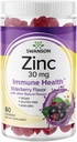 Swanson Zinc Gummies - All Natural Vitamin Suplement Promoting Antioxidant Activity & Bodily Pertahanan - Membantu untuk mendukung Sistem kekebalan tubuh & A Sehat - (Elderberry, 60 Gummies)