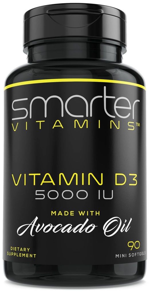 Smarter Vitamin D3 5000 IU dalam Avocado Oil 125mcg - 90 Mini Softgels