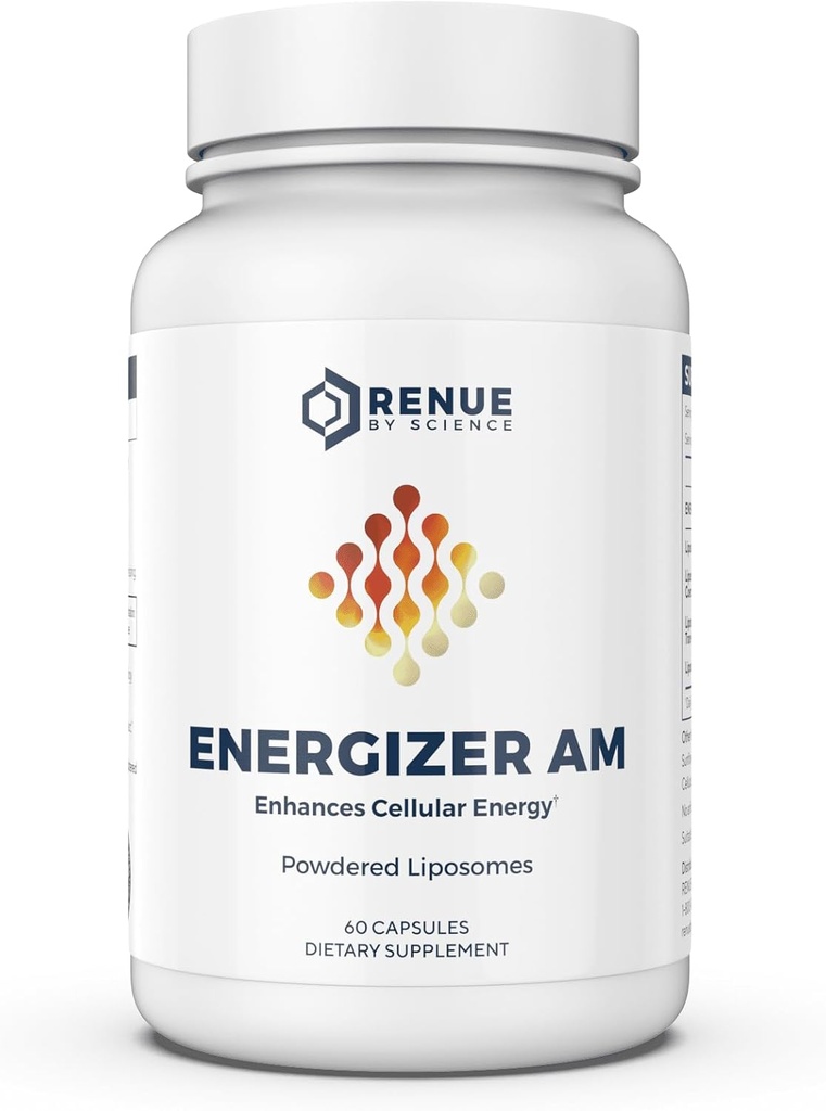 Renue By Science Energizer AM 124; Liposomal Resveradrol Hesperidlin & Green Tea Suplemen 124; 60 Capsules with Trans Resveratrol (65mg) Hesperidin (150mg) Green Tea Extract (35mg) - Non -GMO 124; Dibuat di USA