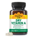 Country Life Vitamin A 10.000 IU - Dukungan Imune, Skin & Eye Health Suplemen, Gluten- Free, Vegan, Halal, Kosher, 50% Beta- Carote & 50% Retinyl Palmitate, Pelan2 Absorpsi - 100 tablet