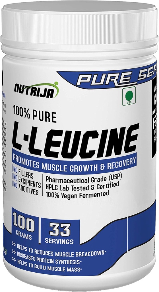 L-Leucine - 100gram 12.4; 100% Murni & USP Tingkat - Ideal Intra Tambahan Kerja