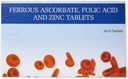 Ferrous Accorbate dan Folic Acid Tablet 124; dengan Zinc 124; Suplemen Ketangkasan Besi untuk Wanita dan Pria 124; Energi dan Imunitas Booster 124; 30 Tablet