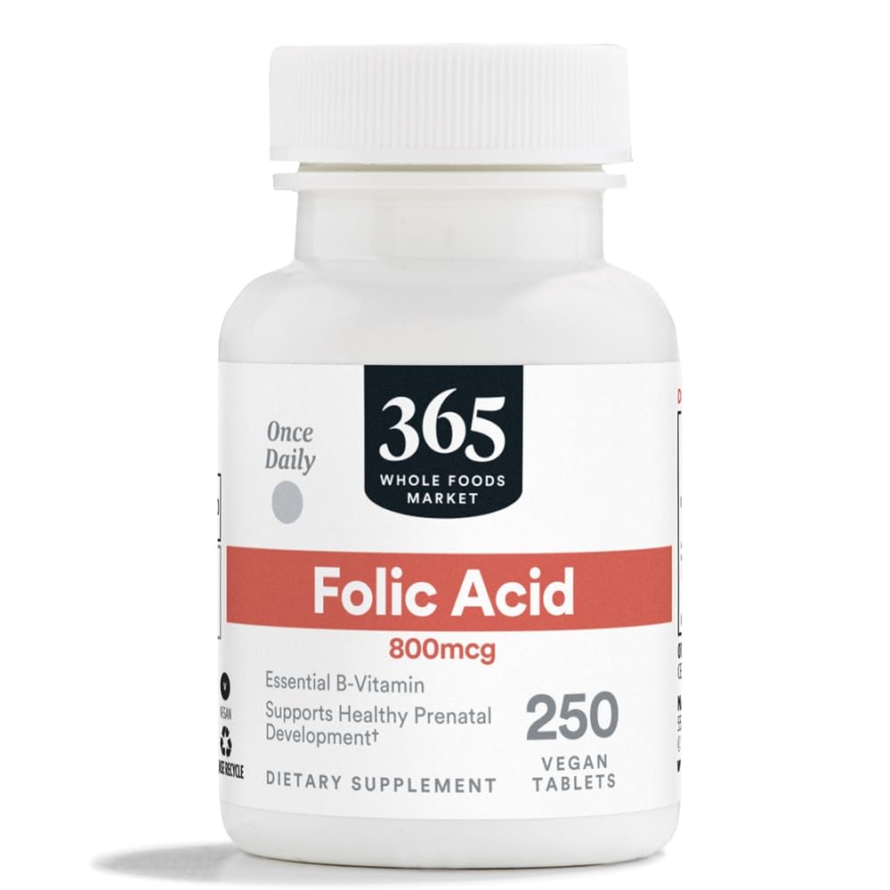 365 by Whole Foods Market, Folic Acid 800mcg, Vegan, 250 Tablet