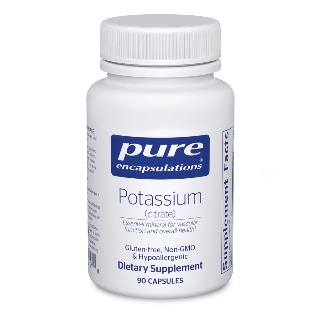 Penambahan Karantina Murni Potasium (Citrate) - Ensitious Electrolite Suplement untuk Mendukung Fungsi Nerve & Muscle, Adrenal, Hormones, Kesehatan Jantung & Energi * - Potolar Citsule Capsule - 90 Capsules