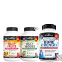 BioSchwartz Daily Fruits and Vegies Suplement for Women and Men (1 Bulan Supply Kekuatan Tulang Mineral Dengan Kalsium dan Magnesium (Persediaan 1 Bulan)